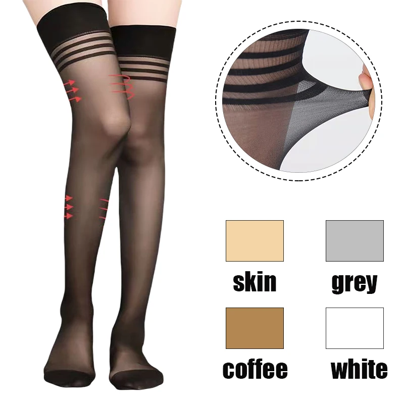 

Женские чулки ультратонкие, сексуальные, дышащие, высокого качества, в полоску, выше колена, модные, удобные.