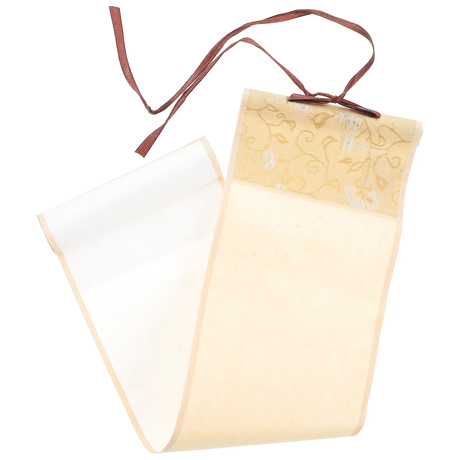

1pc Small Scroll 10x36cm Rice Paper Blank Handwritten Gold Gilded Calligraphy Home Office Decor Wall Painting Durability