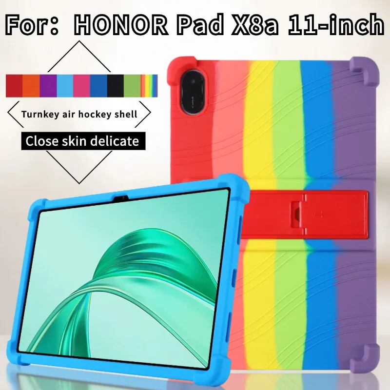 Miękkie silikonowe etui do Huawei Honor Pad X8a 2024 11 cali NDL-W09 regulowana podpórka pod wieloma kątami pokrywa odporna na wstrząsy bezpieczna zabawa dla dzieci