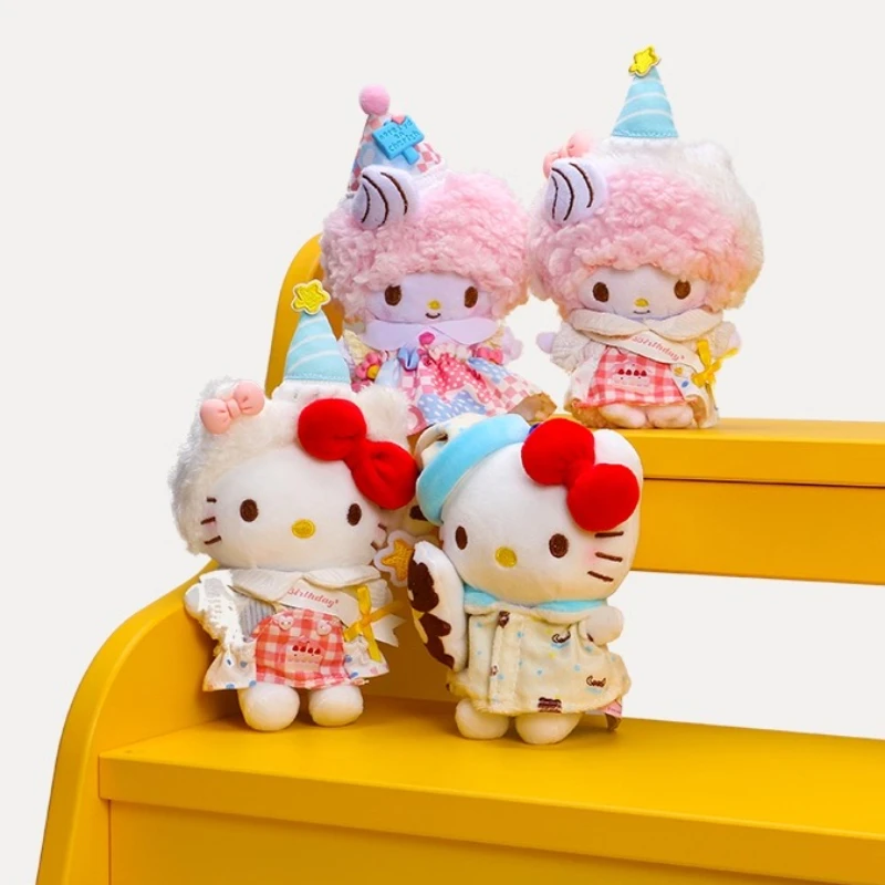 

Sanrio Handmade Pajamas Hellokitty Doll Bag Pendant Cartoon Plush Doll Kitty DIY Toy Keychain Anime Kawaii Decoration Gift