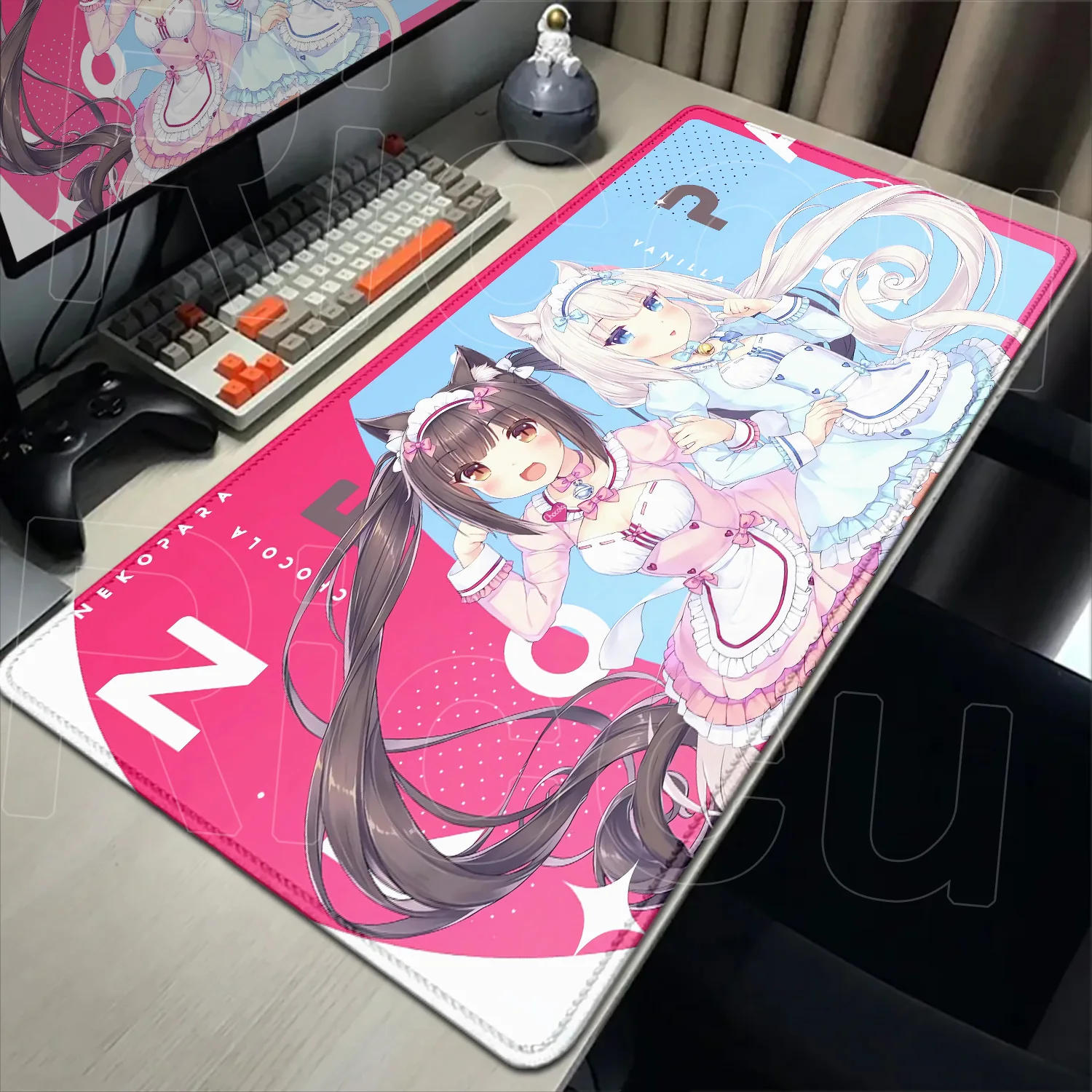 HD Anime Mousepad Cute Chocolate And Vanilla Natural Rubber Non-slip Keyboard Gaming Nekopara Extended Mat PC Office Accessories