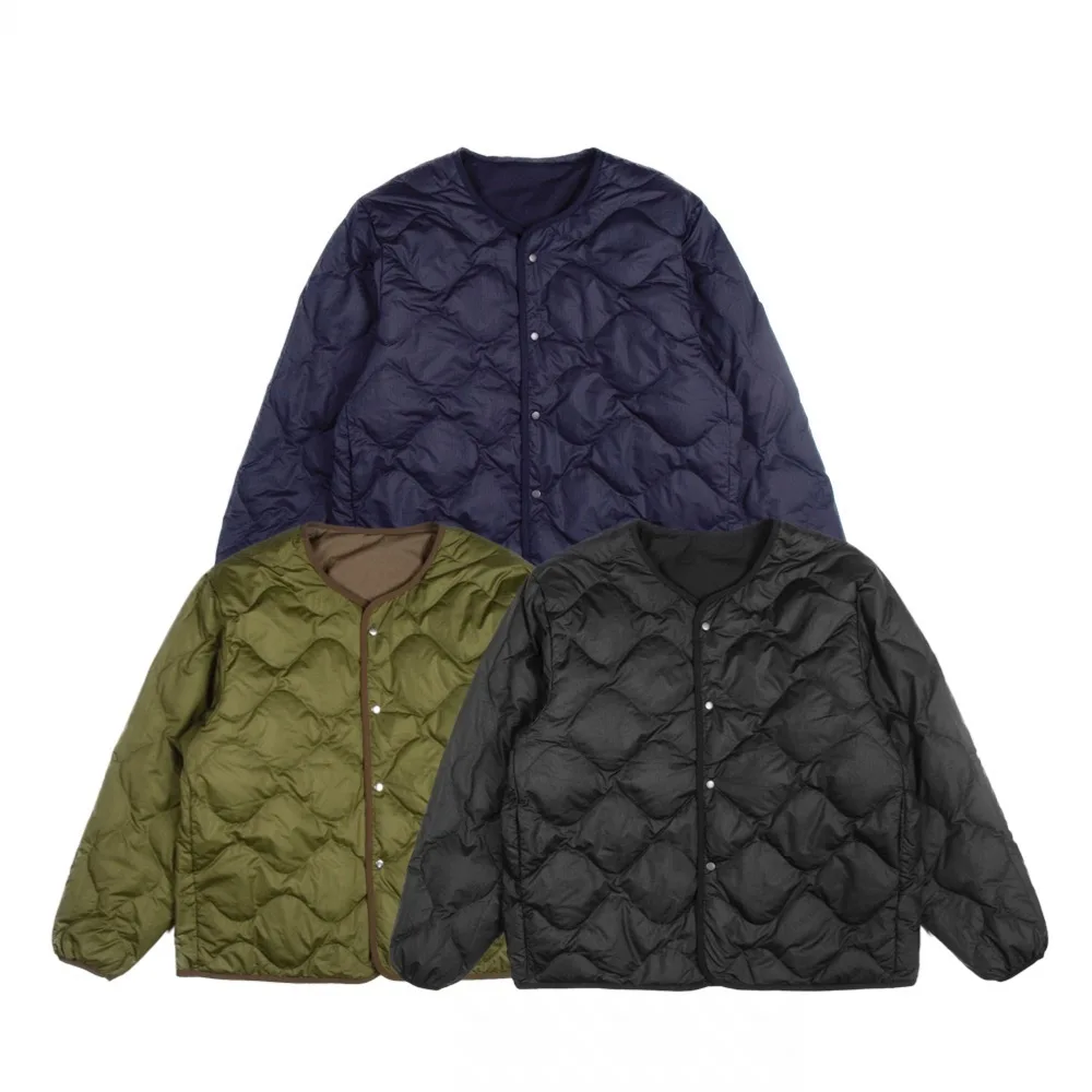 wears waterproof rhombus down jacket liner jacket on both sides nanami