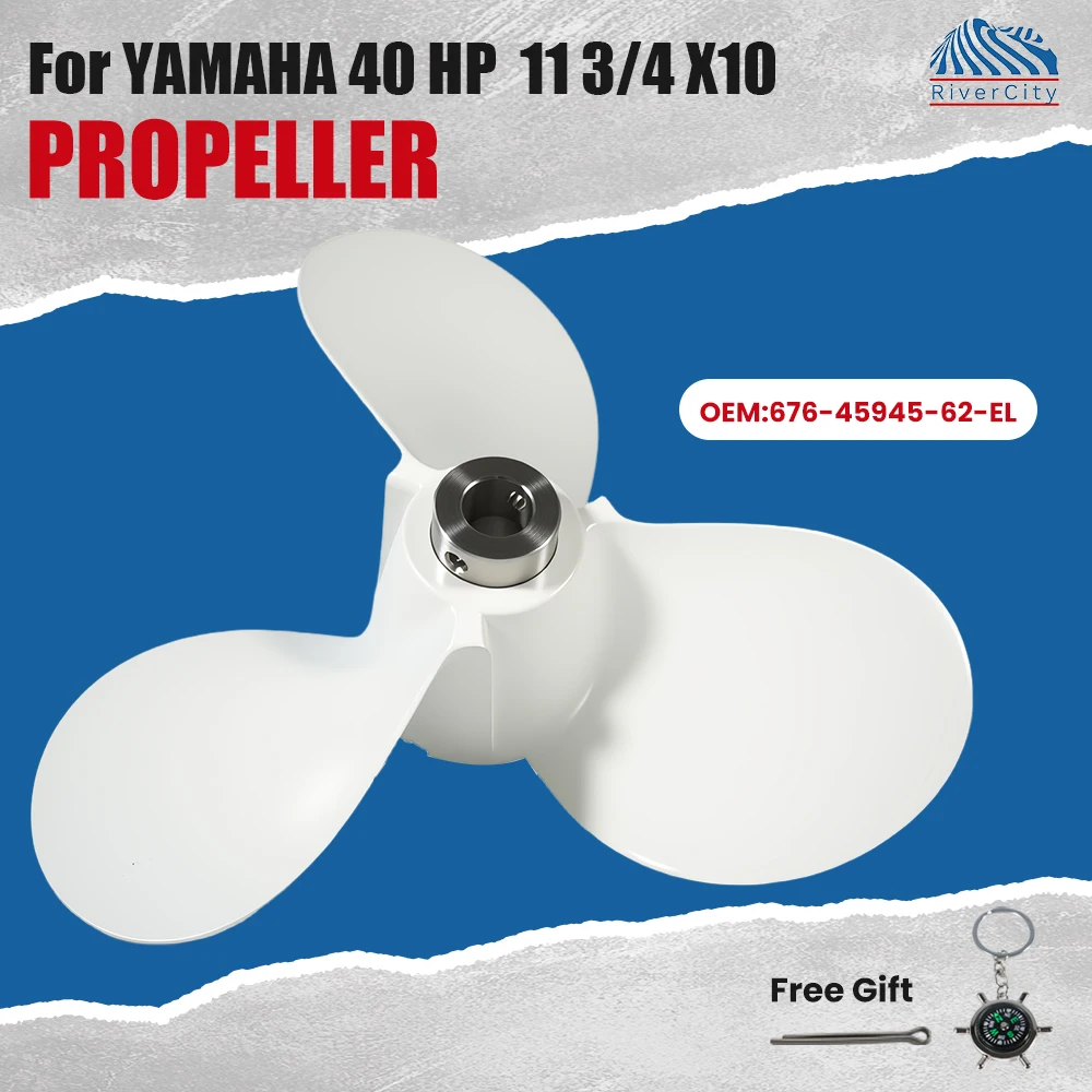 

Outboard Propeller For Yamaha 40hp 11 3/4x10 Boat Aluminum Alloy Screw 3 Blade Pin Drive Spline Marine Engine