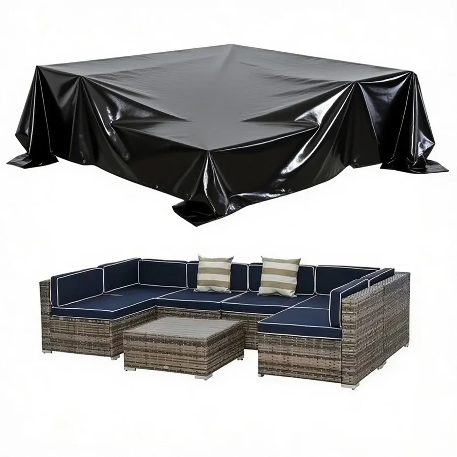 PVC Plastic Household Sofa FurnitureThin Cover No Holes Or Edges Dust Cover Waterproof Oil Resistant Dustproof Stain Resistant