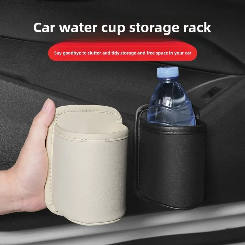 

Car Door Cup Holder Leather Automotive Drink Rack Storage Bin Auto Back Seat Cup Holder Organizer For Car Interior Accessories