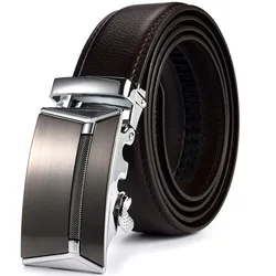 2023 Men's Jeans Automatic Buckle Belts Leather Belt Luxury Brand Waistband Strap Belt Men Plus Large Size 130 140 150 160 170cm