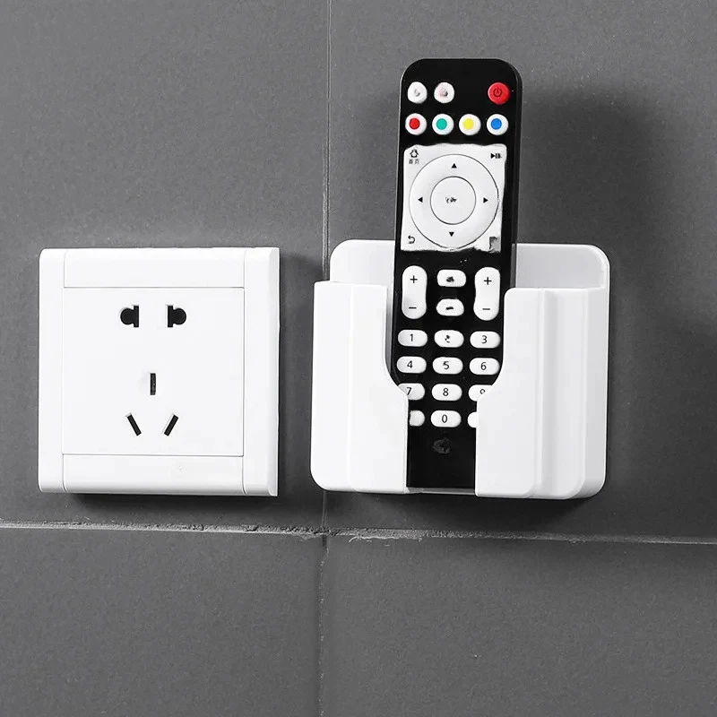 1-4Pcs Wall Mounted Storage Device Phone Charging And Remote Control Holder With Holes Suitable For Kitchen, Bedroom, Bathroom view 3