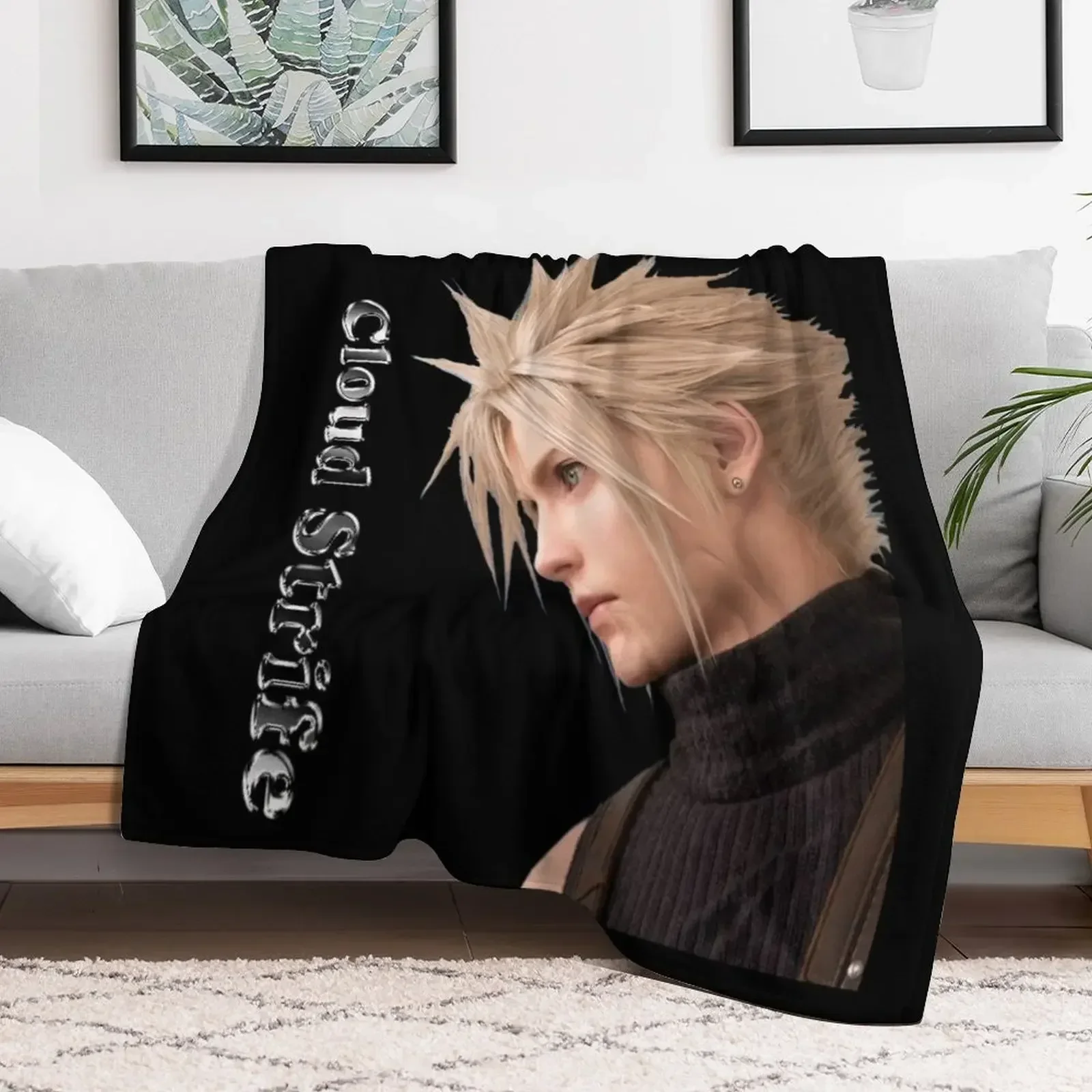 

Cloud Strife Throw Blanket Camping Bed covers blankets and throws Blankets