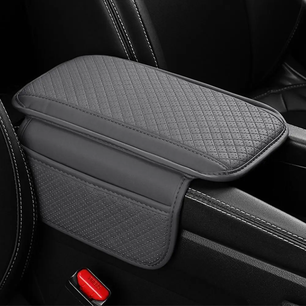 Almohadilla para reposabrazos de cuero PU, cojín para consola central multifuncional impermeable, funda de bolsillo de almacenamiento duradera de alta calidad