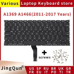 Laptop A1369 A1466 US UK Russian German French Spanish Portuguese Keyboard For Macbook Air 13