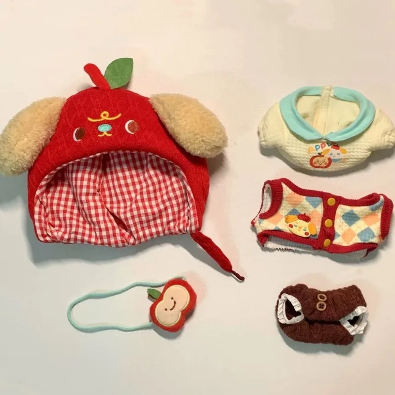 

A complete set of 20cm cotton doll clothes for apple cans. Cute little apple 20cm cotton doll headgear clothes