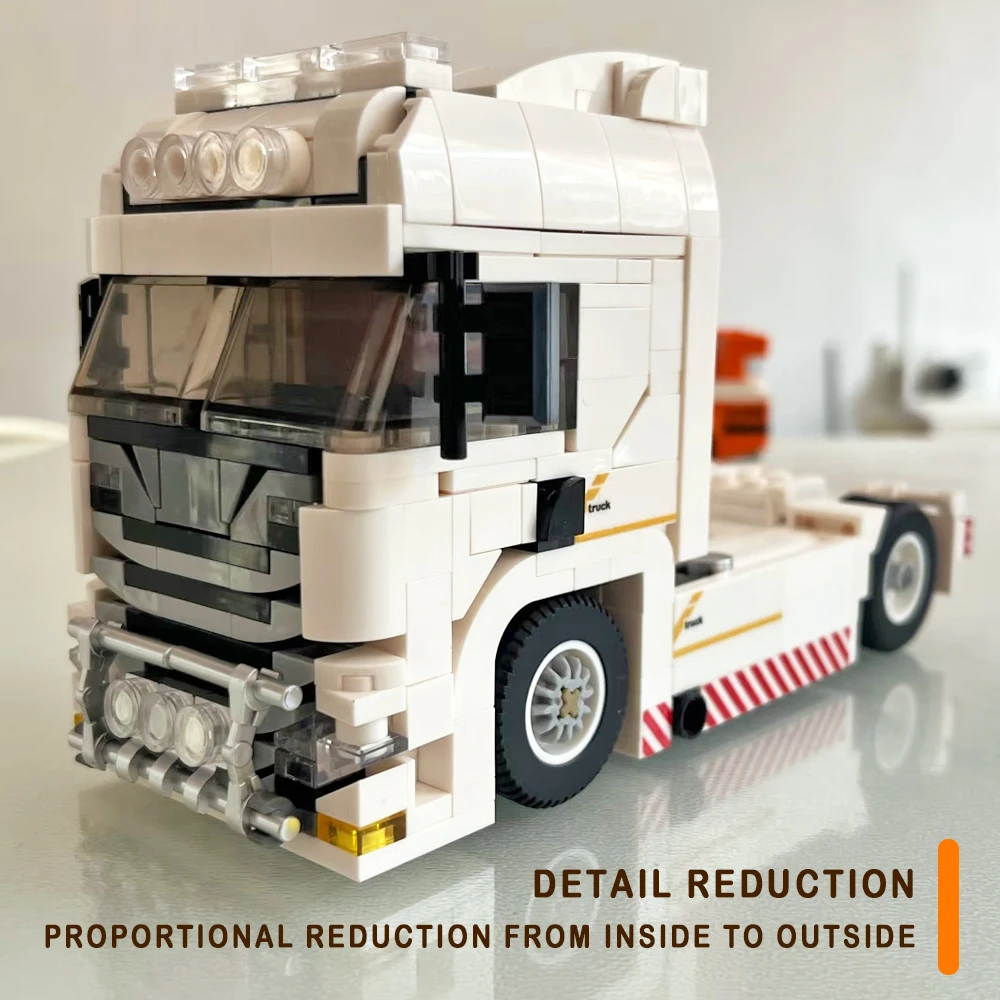 Caminhão europeu bloco de construção modelo engenharia veículo carro tijolos conjunto montagem brinquedos para crianças presente natal do miúdo