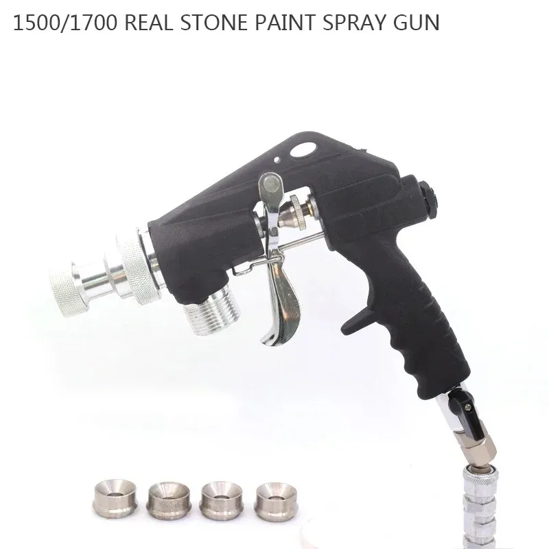 Hot Sale Pneumatic Real Stone Paintball Coating Machine Spray Gun High Atomization Nozzle Putty Nozzle Cement Mortar Sandblastin