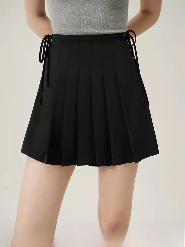 

Модные плиссированные шорты для девочек в корейском стиле с высокой талией, юбка-трапеция из полиэстера, летняя новинка