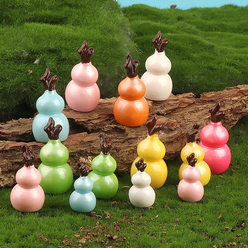 Mini Resin Gourd Colorful Mini Tiny Gourd Ornament Decor For DIY Projects Garden Dollhouse Home Decor