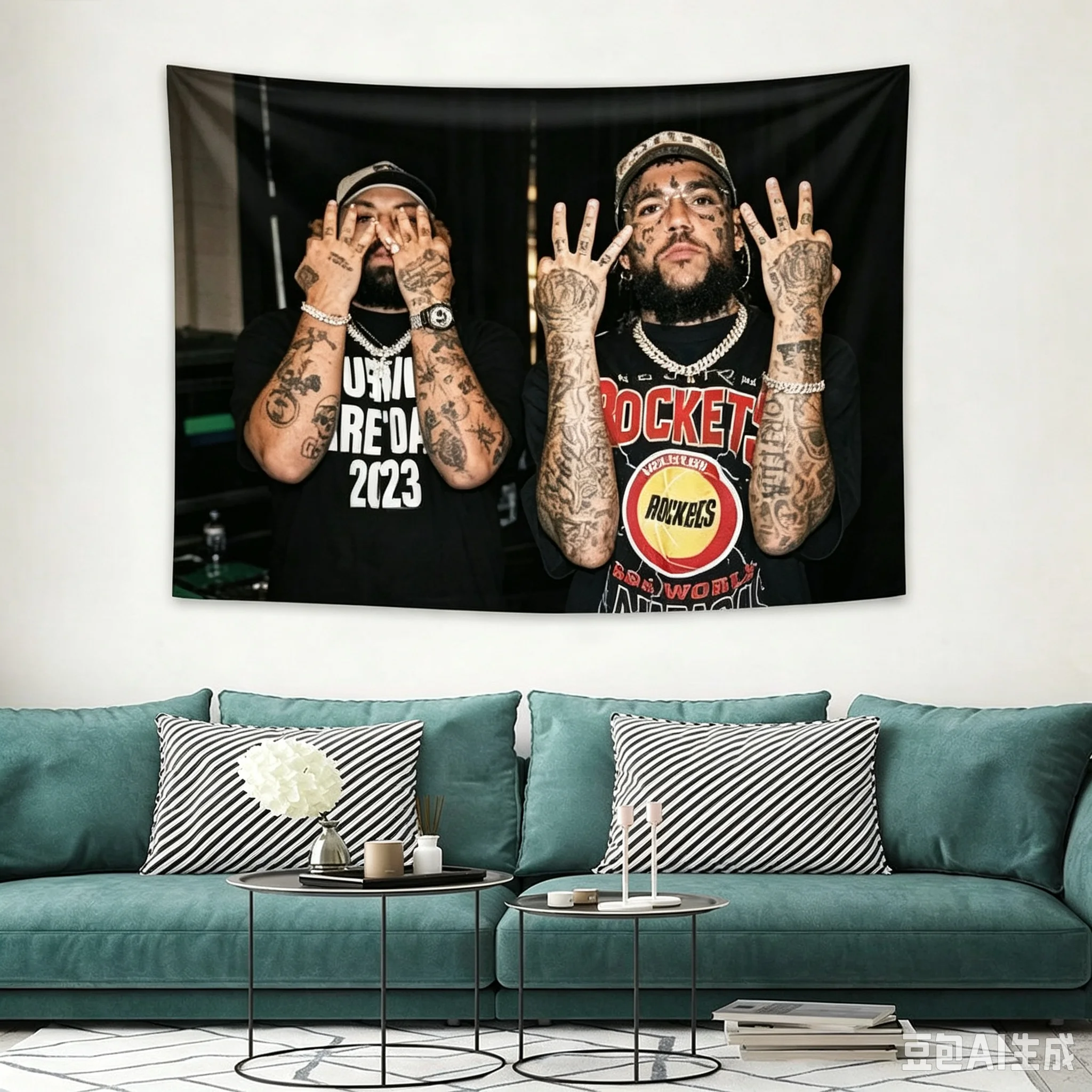 1pc Suicide Boyy 2-Sided Flag Wall Hanging Flag Tapestry, For Party Bedroom Living Room Home And Outdoor Garden Patio
