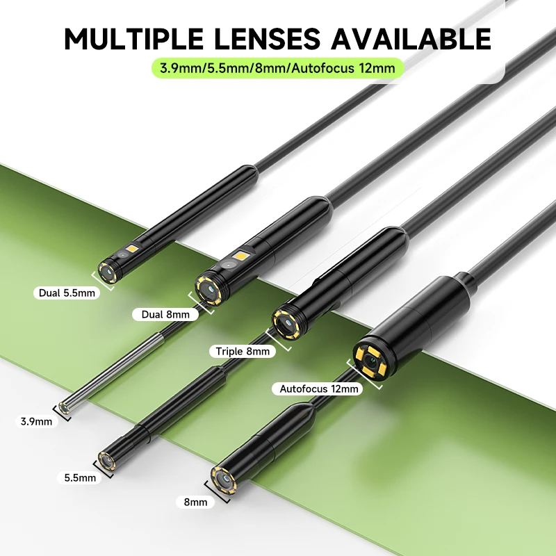 Industrial Hand-held Endoscope 4.3'' IPS Coror Screen 1080P Split Design 15m Cable Waterproof Borescope for Checking Car Sewer