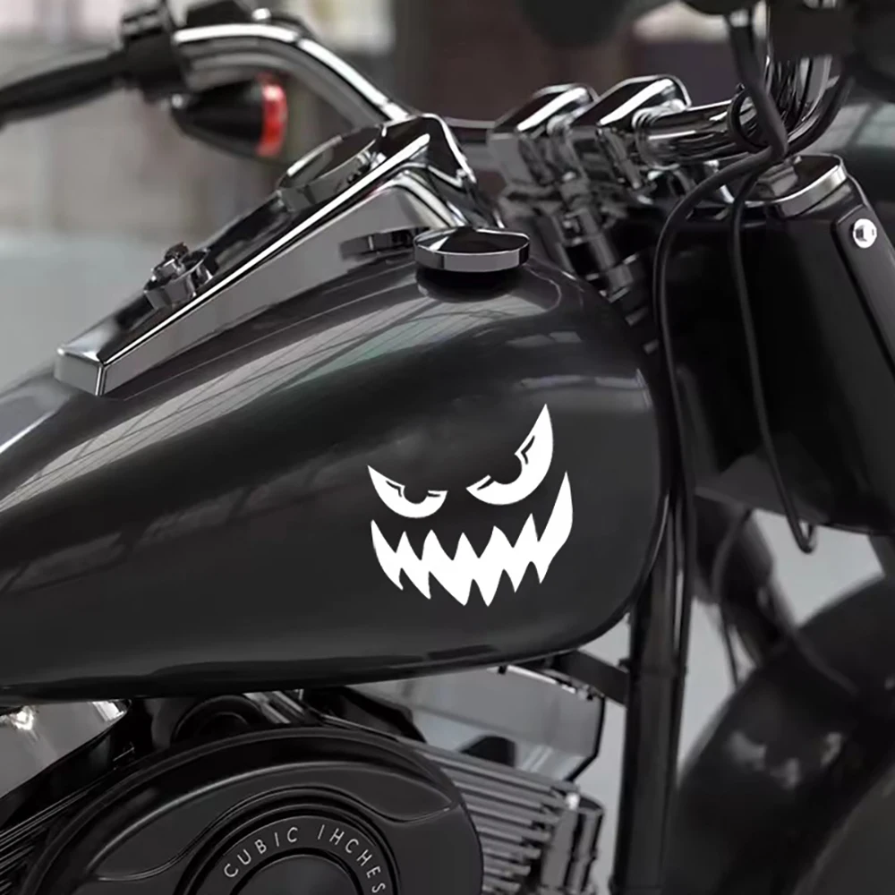 Devil Grin Reflective Waterproof Car Stickers Decor Motorcycle Scooter Auto Body Helmet Windshield Fuel Tank Decal Accessories
