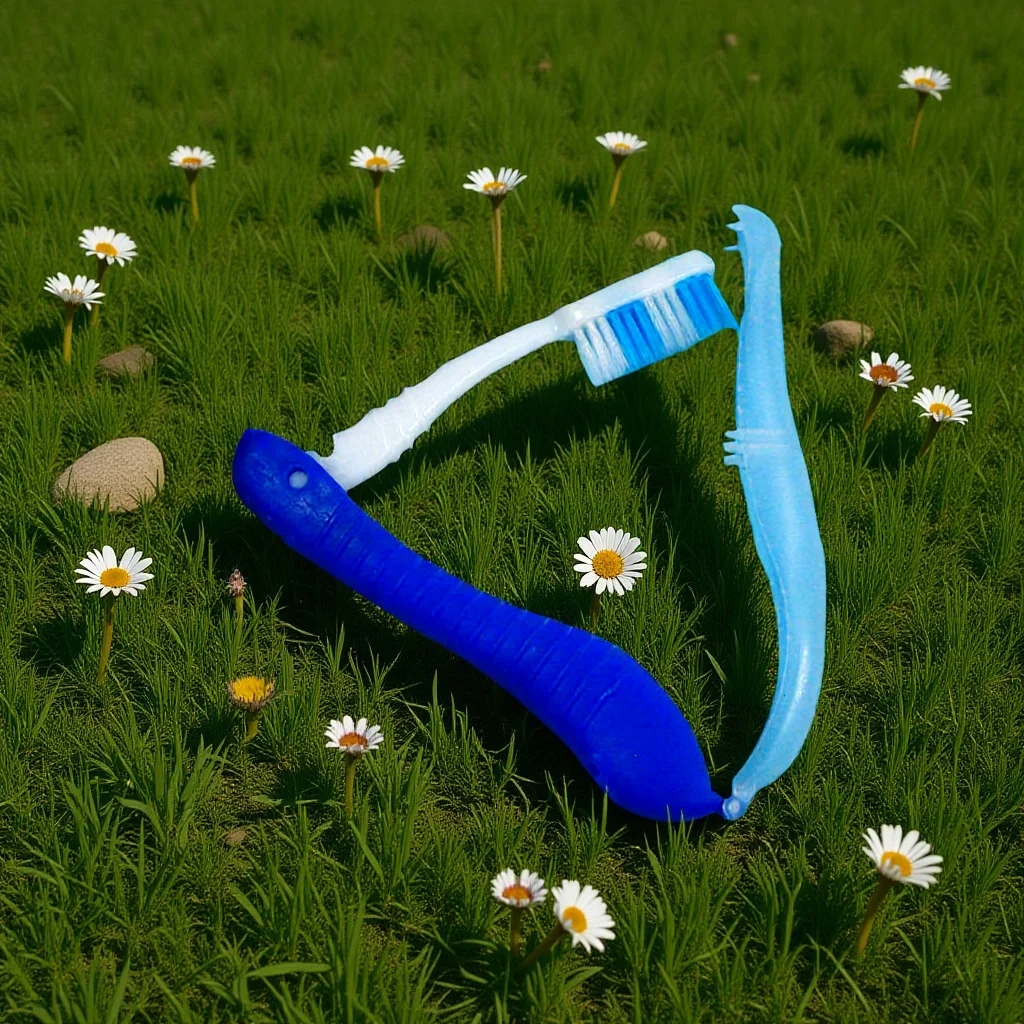 فرشاة أسنان للسفر قابلة للطي، فرشاة أسنان محمولة للتخييم للمشي لمسافات طويلة في الهواء الطلق، فرشاة أسنان، صندوق تخزين بشعيرات باللون الأزرق