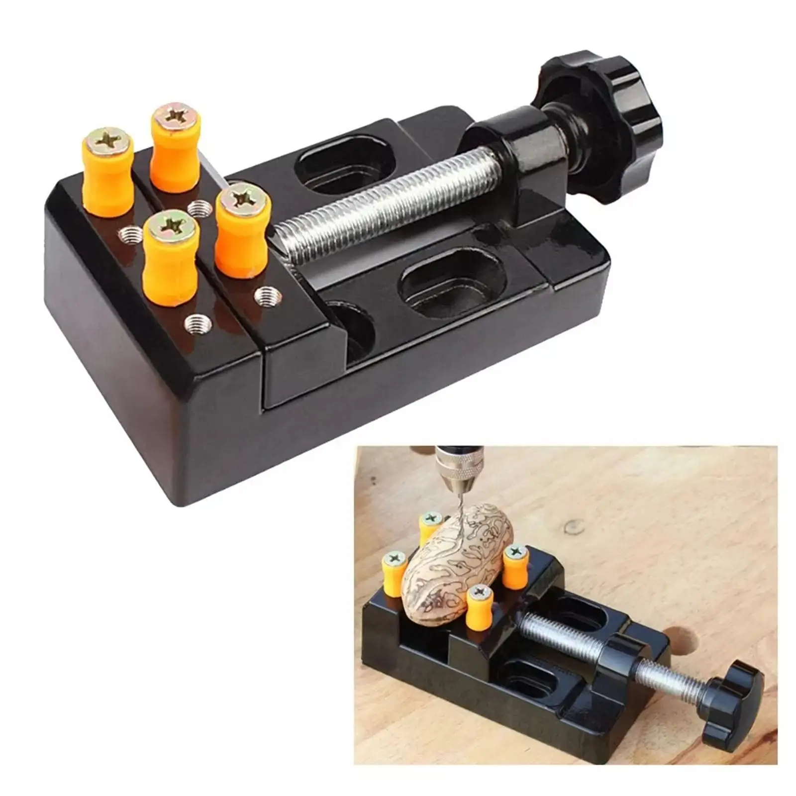 Imagem -03 - Mini Bench Clamp Flat Table Vice Prensa de Broca Ajustável Faça Você Mesmo Jóias Noz Perfuração Nuclear Craft Carving Ver Repair Tool