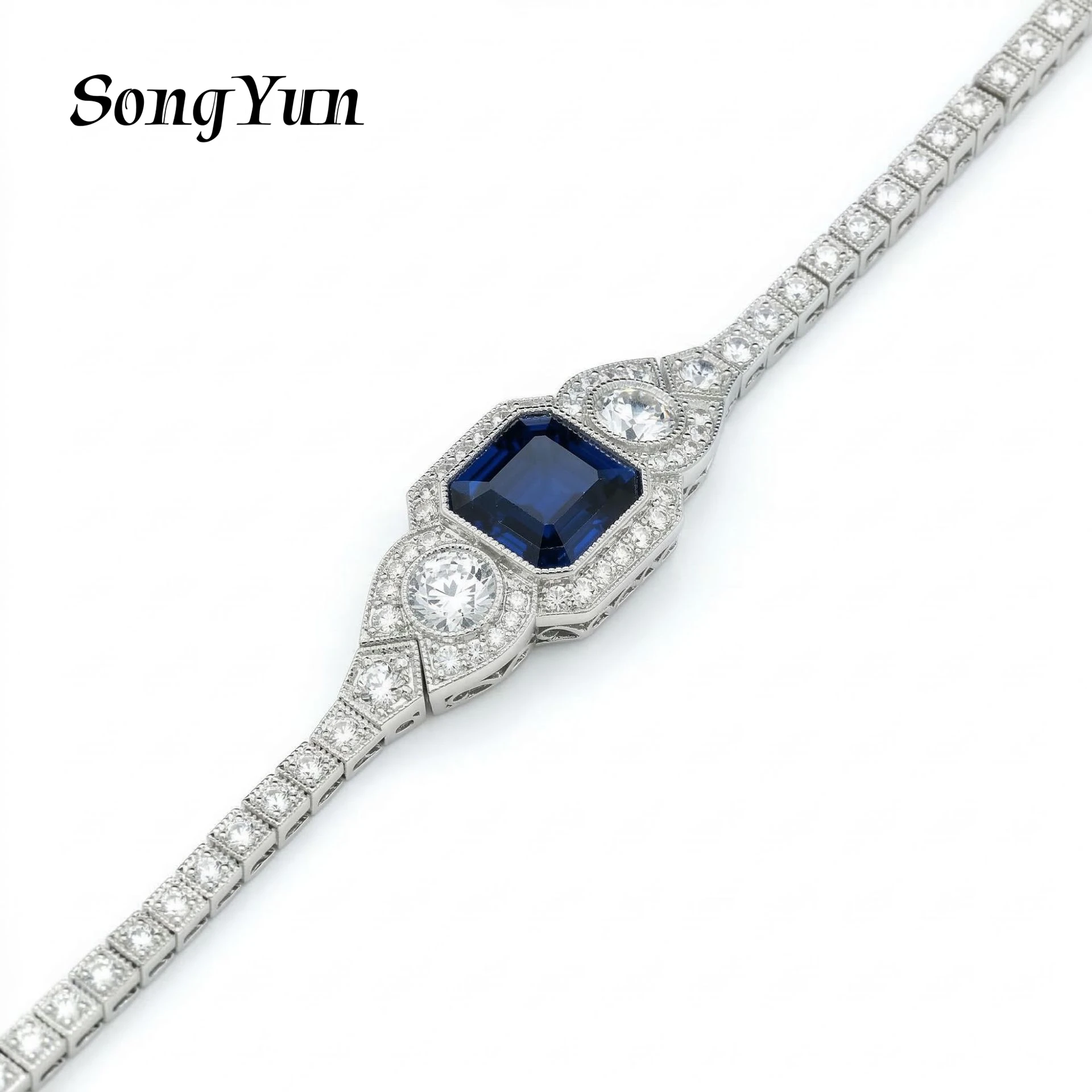 

SongYun Jewelry 925 Sterling Silver Bangle 5A CZ Gemstones Designer High Carbon Diamond 925 Sterling Silver Bracelet Accessories