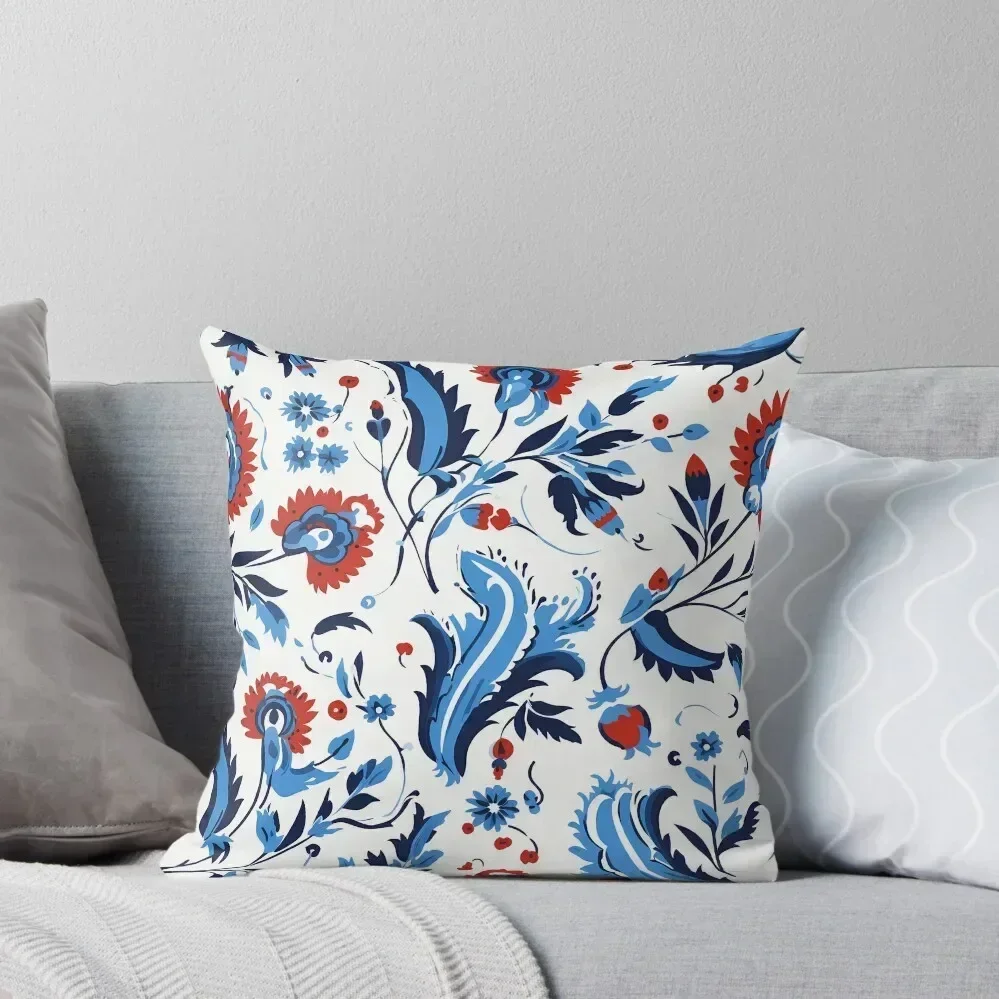 

Turkish Ottoman Iznik Tile Pattern Design Throw Pillow Sofas Covers Plaid Sofa Decorative Cushion Cover pillow