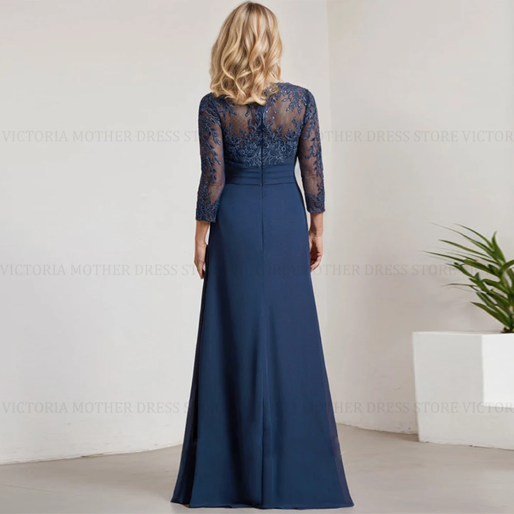 VICTORIA Elegant Mother of the Bride Dress 2025 Customized Sheath V-Neck Long Chiffon Wedding Guest Party Gowns Pleated Sequins