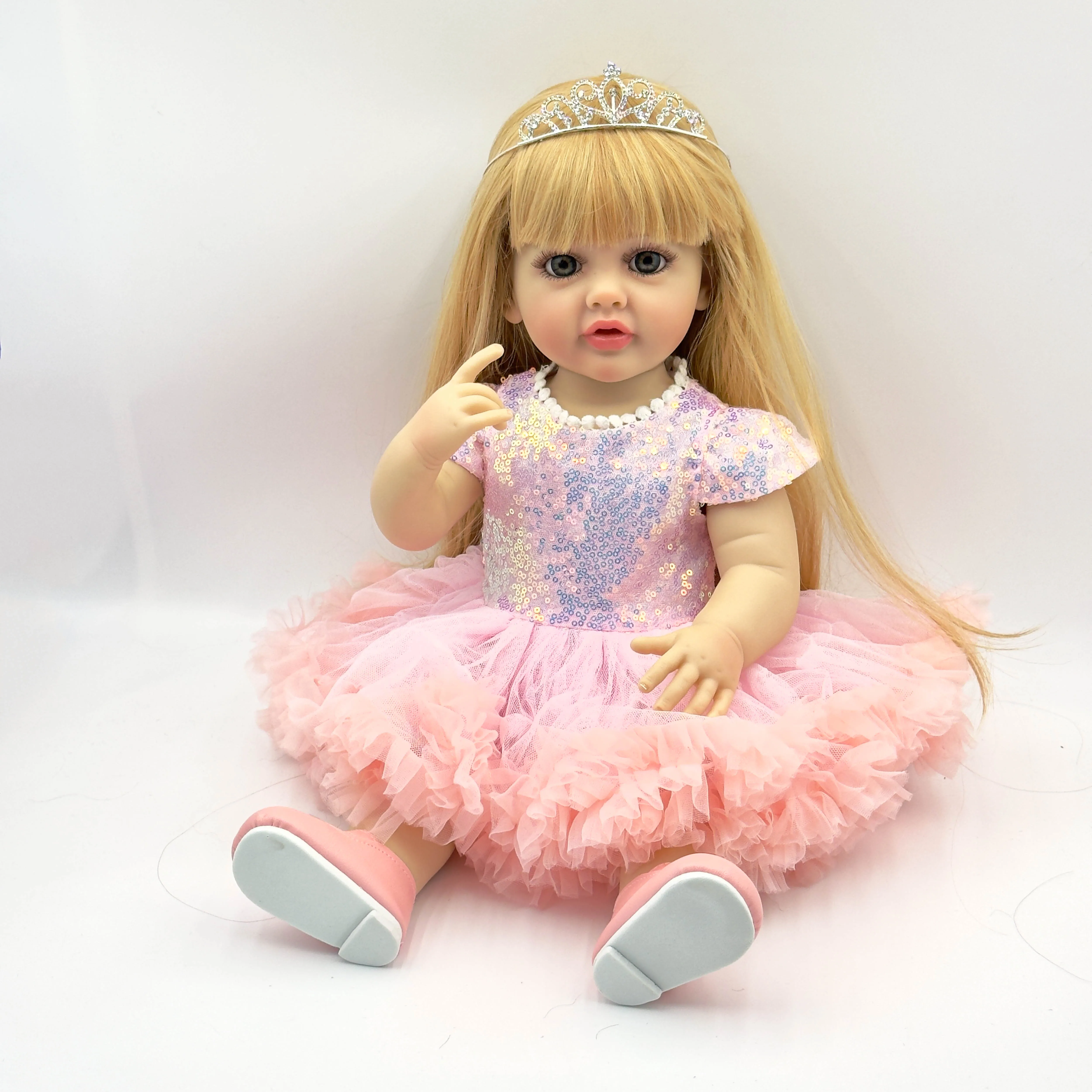

NPK 55CM Pretty Princess Betty Soft Silicone Vinyl Reborn Toddler Girl Lifelike Baby Doll Christmas Gift for Girls