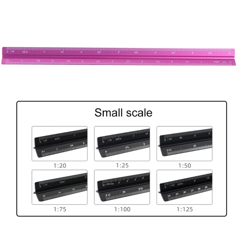 30cm Metal Triangular Scale Ruler Architect Engineer Drafting Measuring Tool