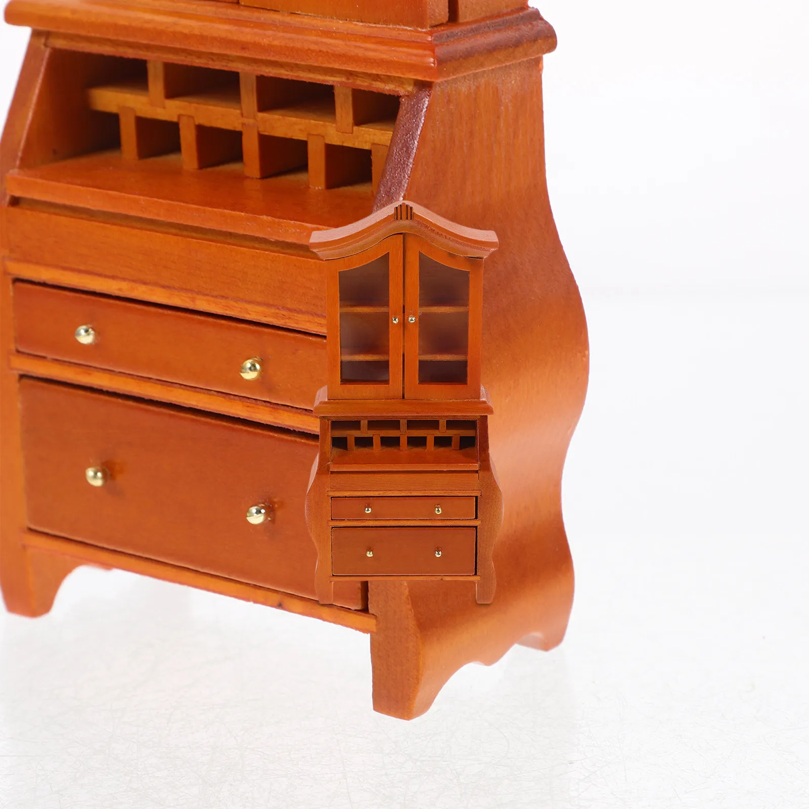 

Mini Wooden Bookcase Miniature Furniture 112 Scale Storage Shelves Realistic Texture Display Cabinet for Mini House Accessory