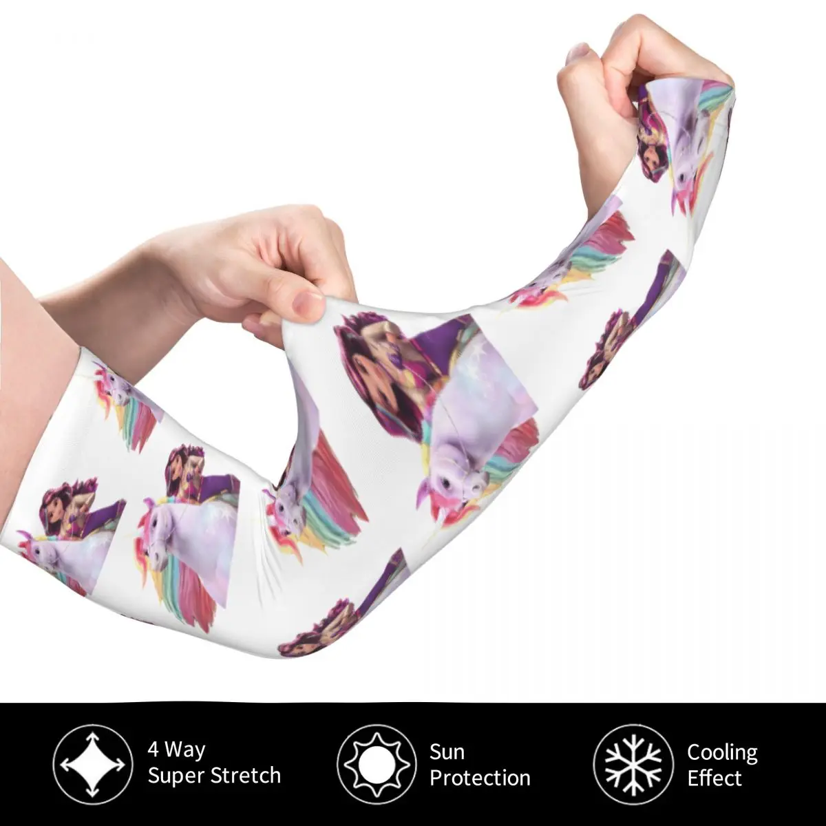 يونيكورن أكاديمية صوفيا وايلدستار أكمام أذرع تبريد خارجية من الشمس فوق البنفسجية غطاء حماية صيفي من الحرير الجليدي لركوب الدراجات وأكمام وشم