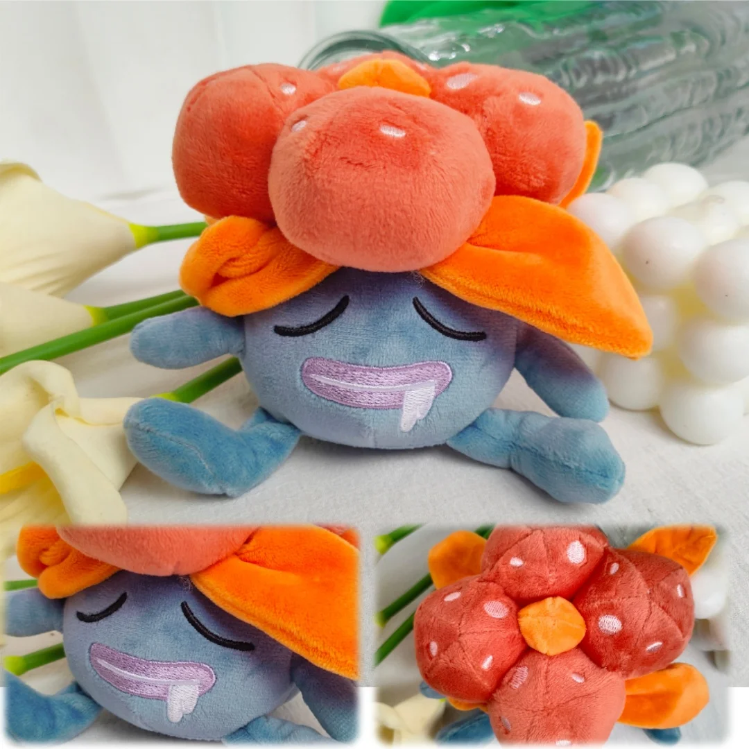 4 Inch Gloom Short Fluff Plush Toy Pokémon Oddish Lovely Drooling Sleeping Face Stuffed Doll Xmas Halloween Kid Present