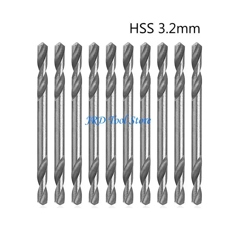 A2UD 10PCS 3,2 мм HSS Двойной финал спиральных кружевых инструментов Drill Tools набор