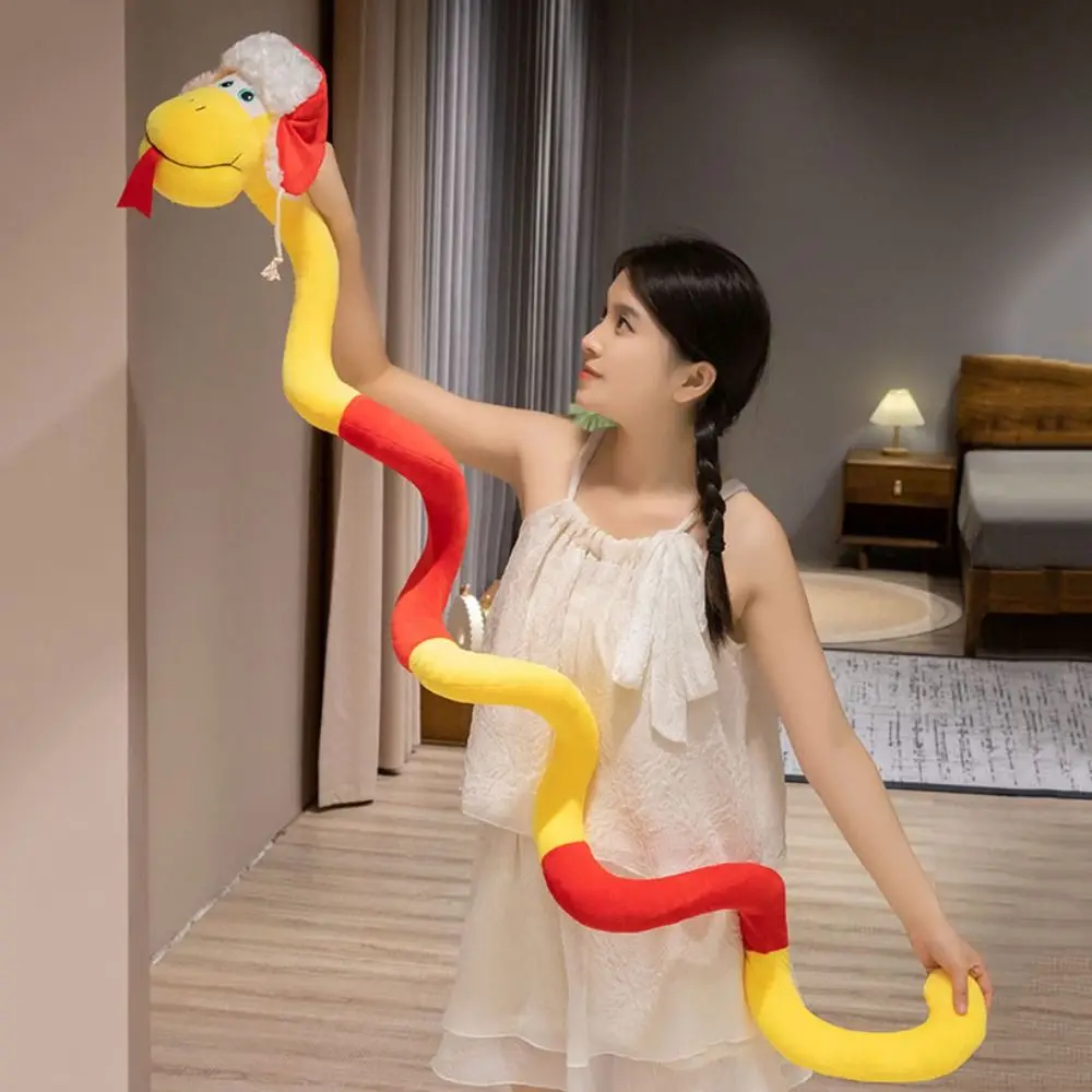 

Funny 150cm Snake Plush Toys Blessing Good Wishes 2025 New Year Dolls PP Cotton Soft Snake Year Mascot Toys Home Decor
