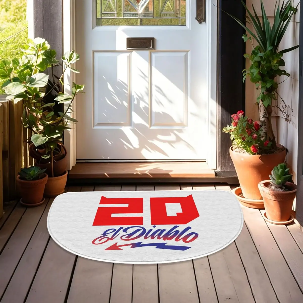 Fabio Quartararo 20 Soft Flannel Half Round Doormat Non Slip Bathroom Mat Absorbent Floor Carpet for Living Room