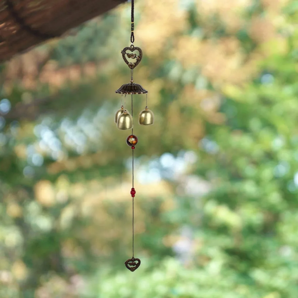 Metal Wind Chimes Bell 16.69in Heart Shape Home Hanging Decor Melodious Sound Hanging Design Outdoor Yard Decor Home Decor