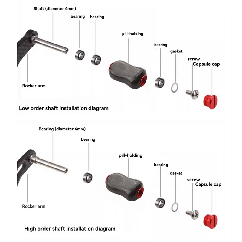 

A51Q-2X Luya Рыболовное колесо с карбоновой ручкой, шариковая ручка, таблетки, 4G, легкая ручка «сделай сам», модификация, аксессуары, красный
