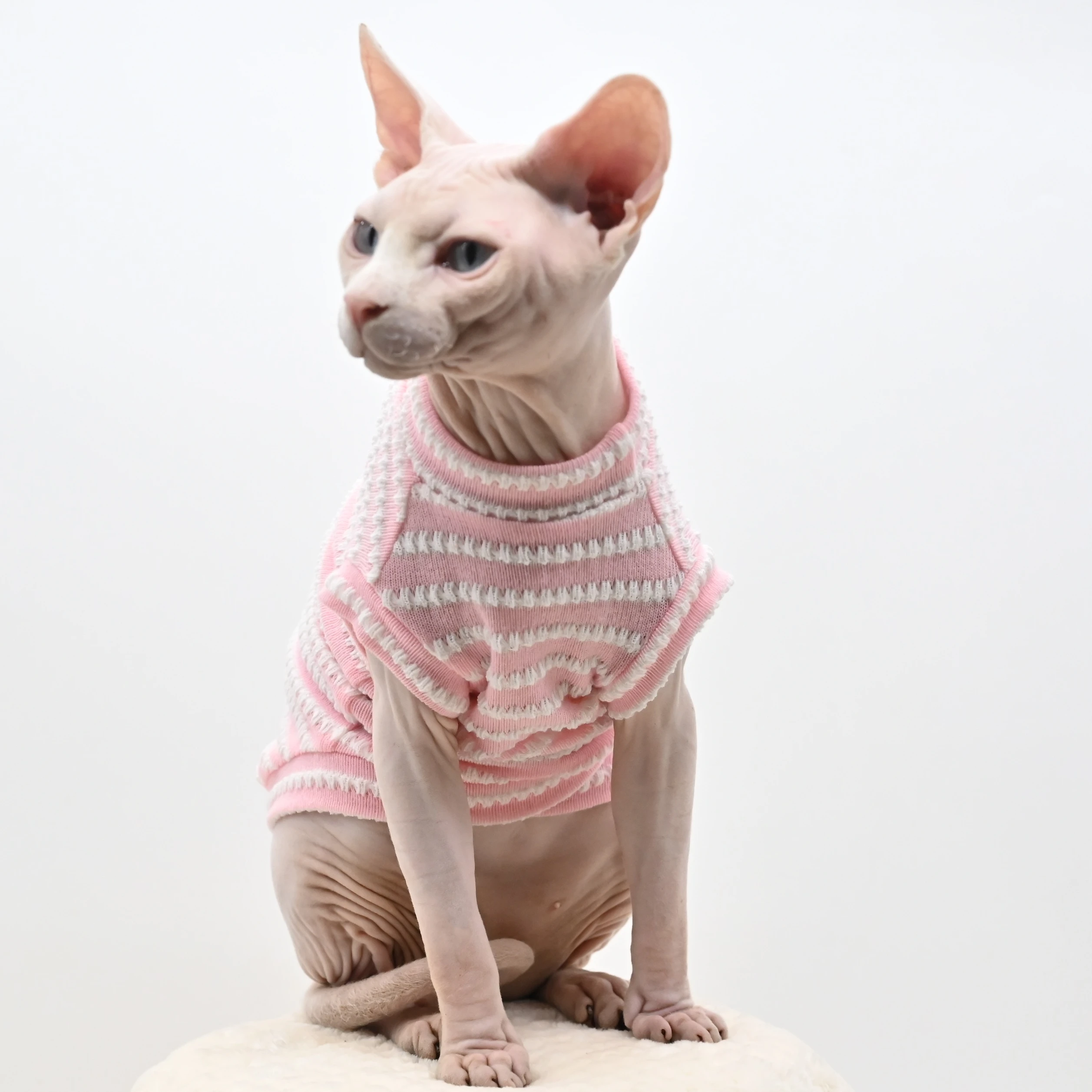 Sphynx Cat Clothes Hairless Cat Clothes Cat Summer Pure Cotton Skin-friendly Close-fitting  Cat Clothing for Small Cats and Dogs