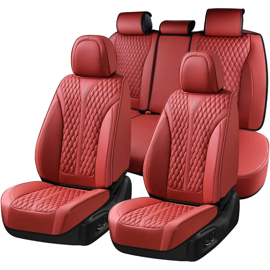 

Чехлы на автомобильные сиденья, полный комплект, водонепроницаемые кожаные чехлы на сиденья из наппа для автомобилей, защита передних и задних автомобильных сидений, роскошные чехлы на автомобильные сиденья