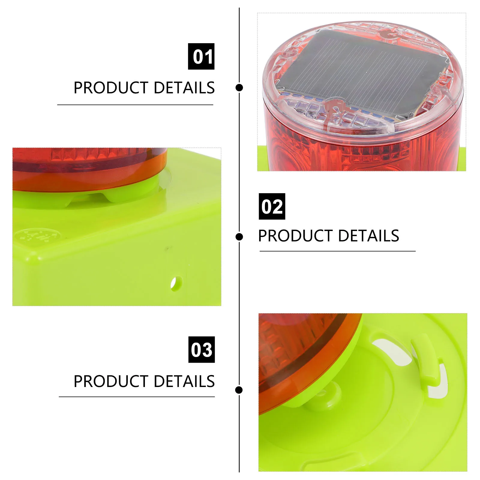 Solar Powered Warning Strobe Light Waterproof Traffic Flashing Lamp For Road Construction Emergency Vehicle Beacon Outdoor