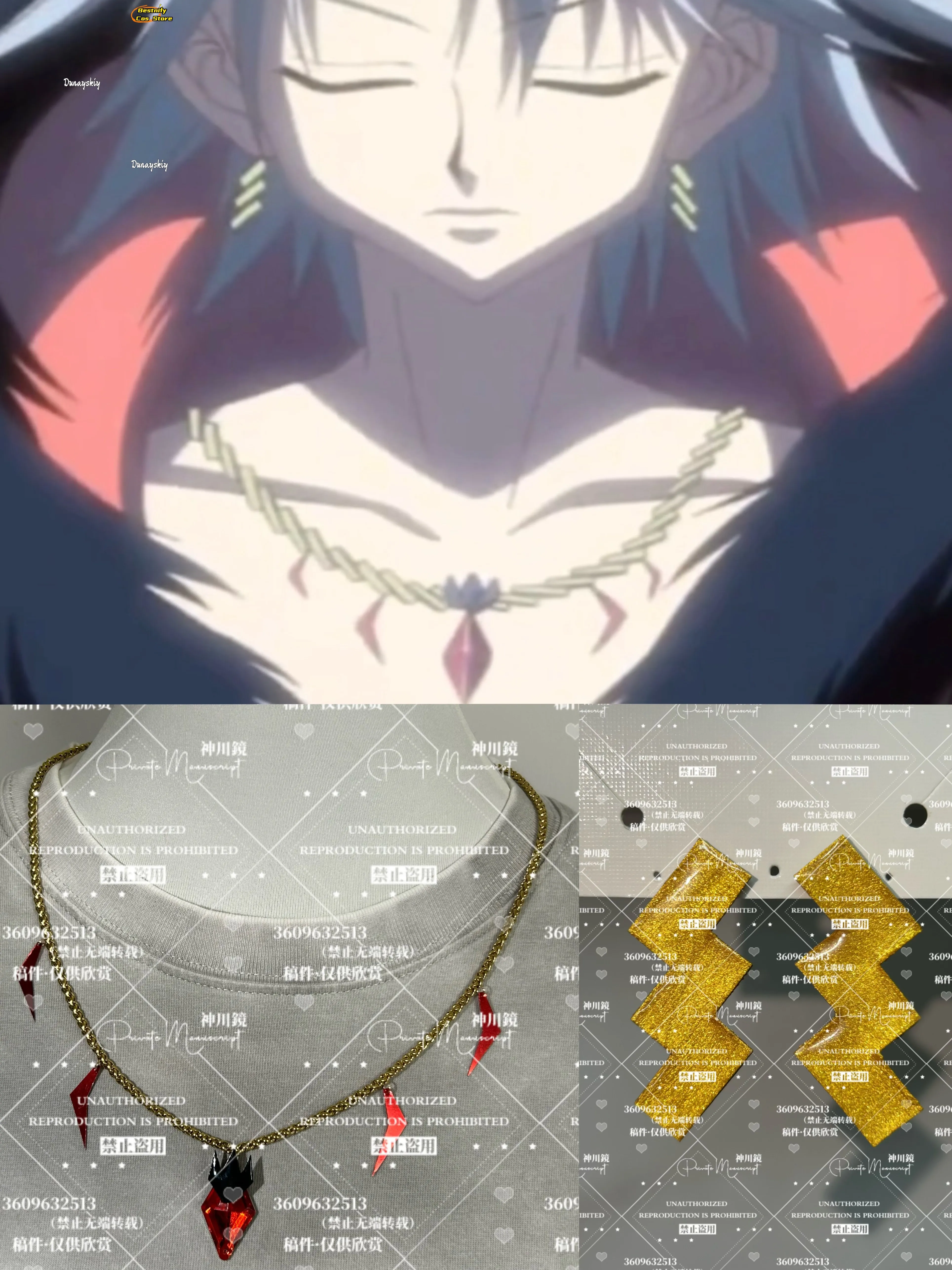B cos%Cosplay Gaitou/Sara Costume Earrings Necklaces Accessory Anime Mermaid Melody Role Play Jewelry DIY Halloween Disguise view 6