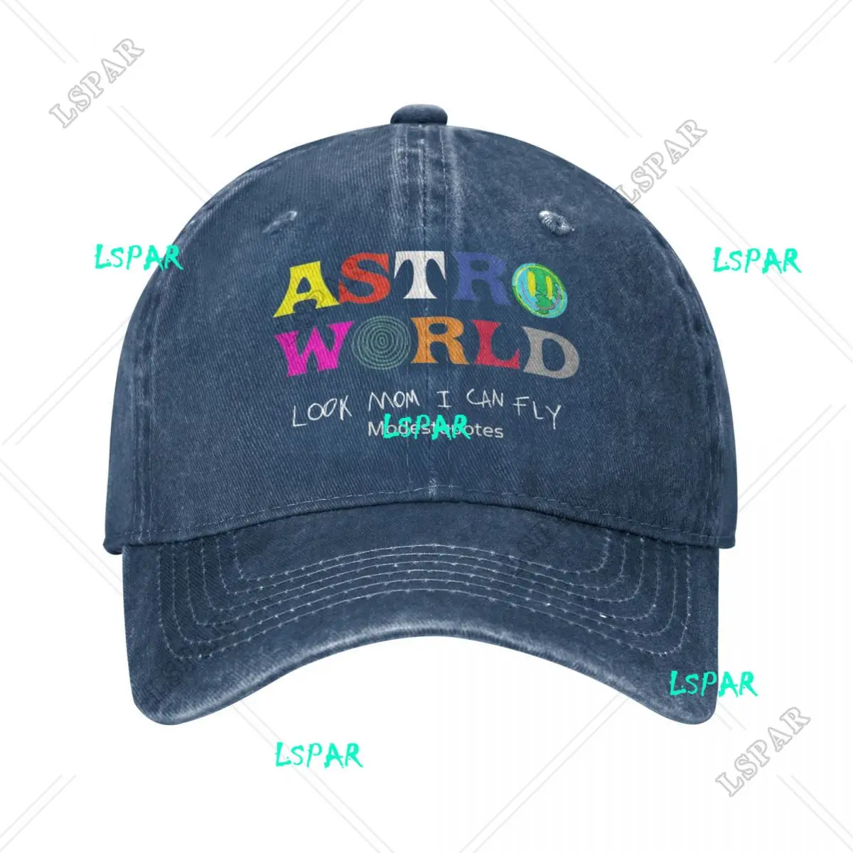 ASTROWORLD Look Mom I Can Fly Baseball Cap for MenDistressed Washed Snapback Hat Cactus Jack Hip Hop Outdoor Adjustable Fit Hat