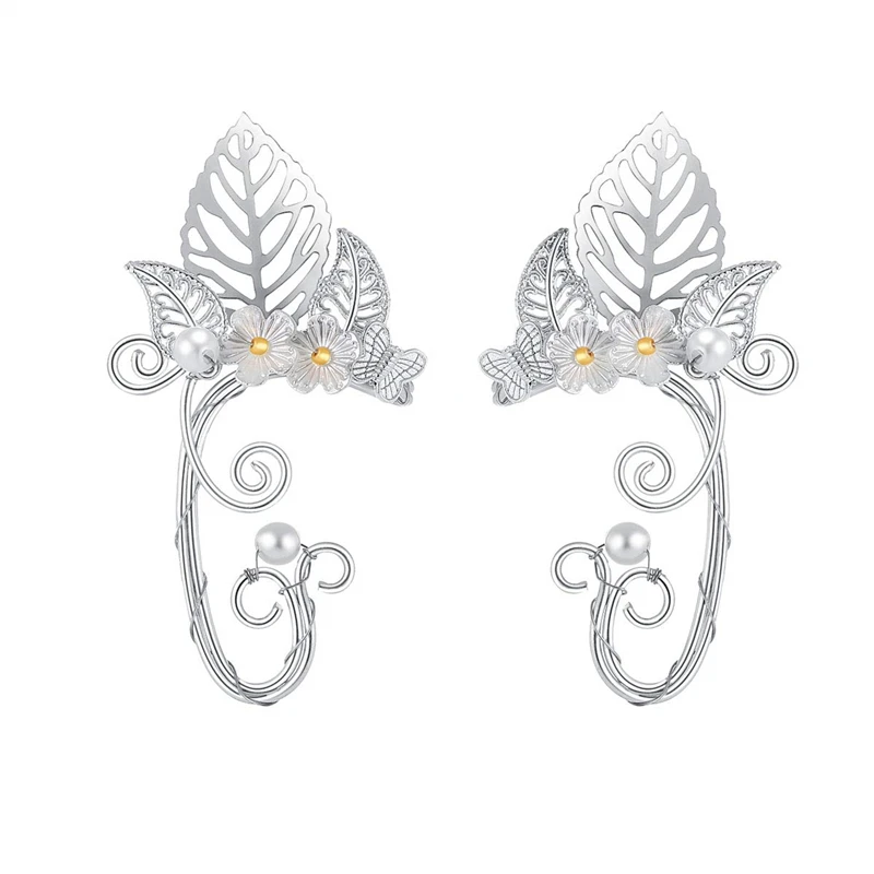 

1 шт. новые модные алюминиевые серьги-клипсы в форме цветка Луны слева/справа Роскошные элегантные клипсы для ушей без пирсинга для женщин Свадебные украшения