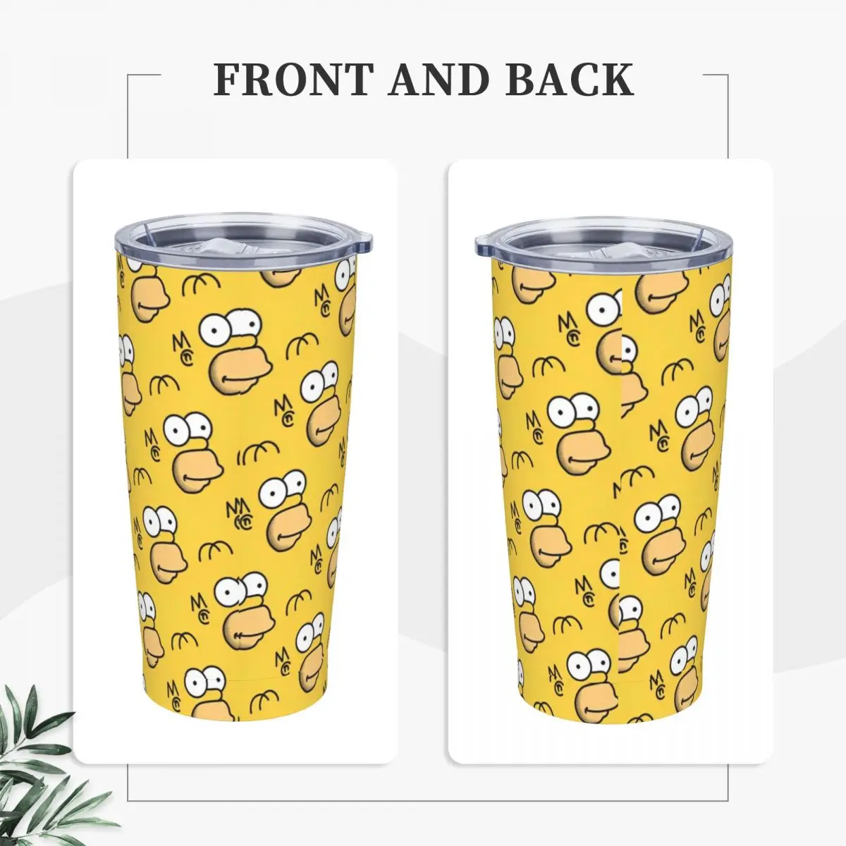 The S-Simpsons Stainless Steel Tumbler Travelist Coffee Mug With Straws and Lid Large Mugs Cup Hot Drinks Water Bottle