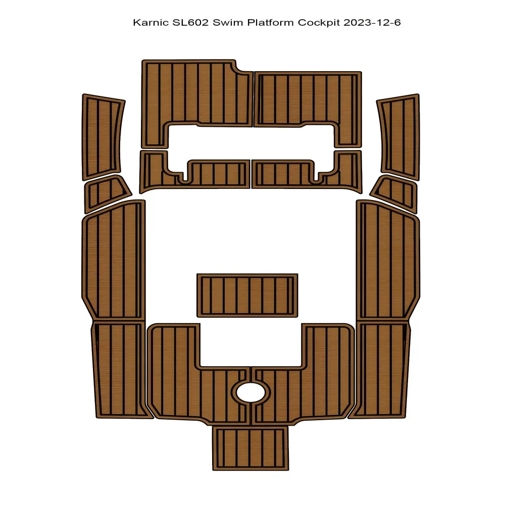 Karnic SL 602 Swim Platform Cockpit Boat EVA Faux Teak Deck Floor Pad SeaDek MarineMat Gatorstep Style Self Adhesive