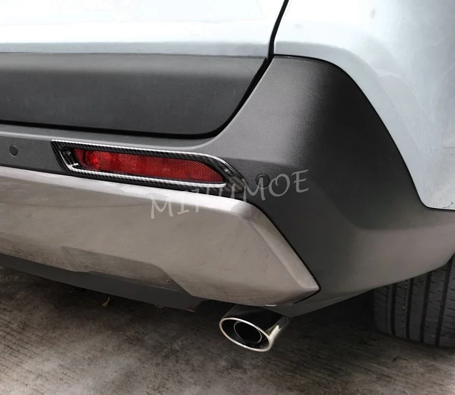 2 قطعة ألياف الكربون الخلفي الضباب غطاء خفيف الوفير عاكس الزخارف لتويوتا RAV4 سوزوكي عبر 2020 2021 2022 2023 2024 #2