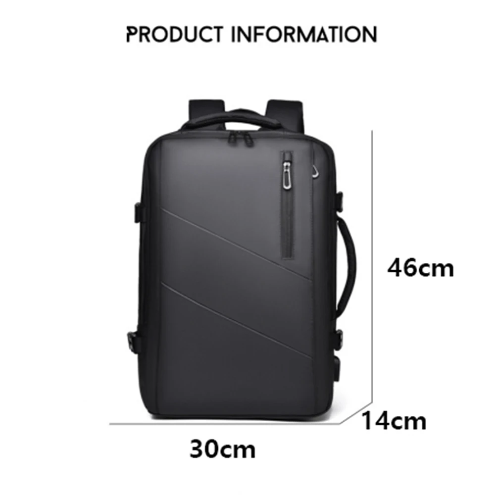 20-35L حقيبة كمبيوتر الأعمال القابلة للتوسيع واجهة USB على ظهره حقيبة ظهر ذات سعة كبيرة للتنقل اليومي مقاوم للماء #2