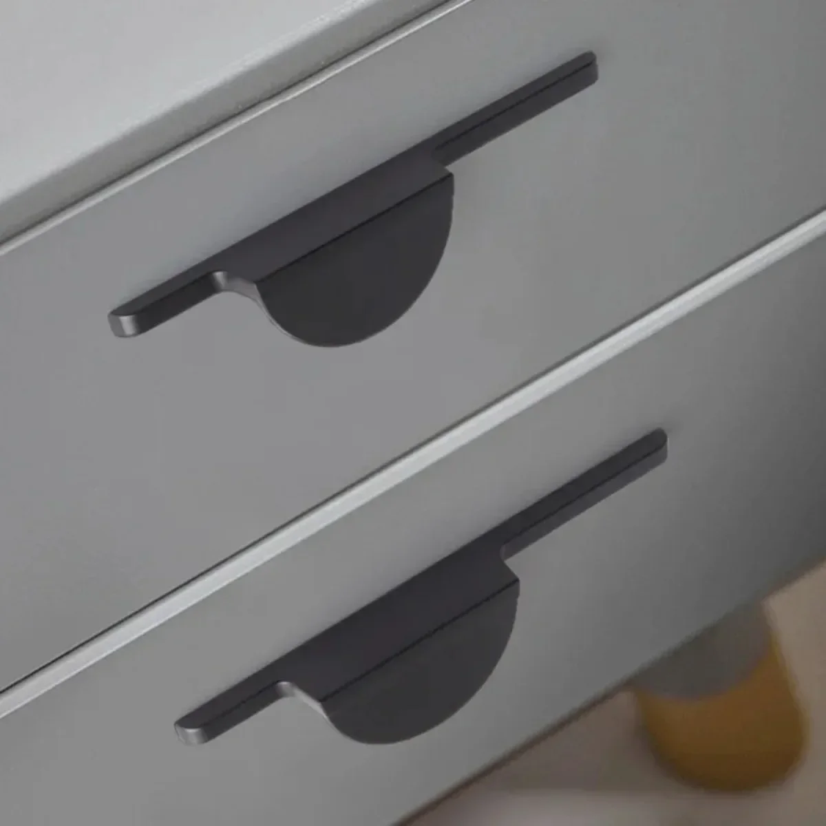 Minimalist Style Semicircle Furniture Handles Black Wardrobe Kitchen Cabinet Handles Personality Creative Cabinet Pulls