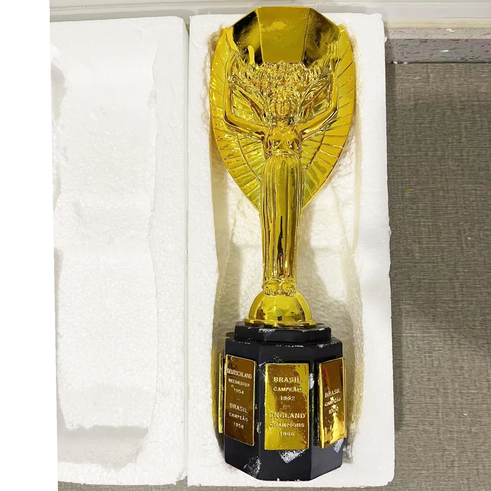 1:1 Original Gold Remit Trophy Replica - Resin Soccer Award Souvenir & Collectible Ornament for World Trophy Enthusiasts