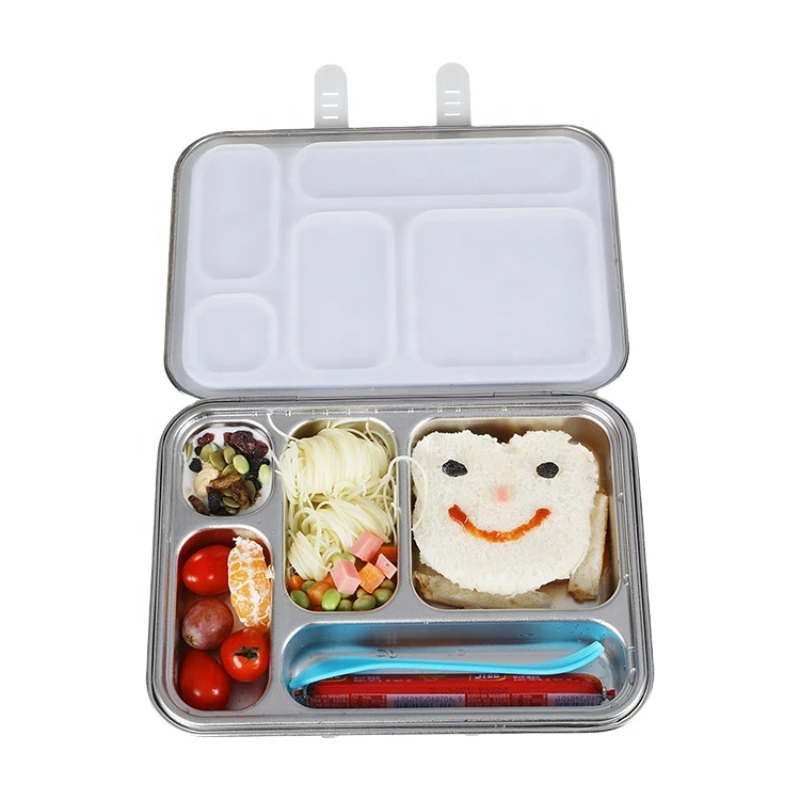 top seller 304 stainless steel  leak proof bento box with 5 compartment bento lunch box